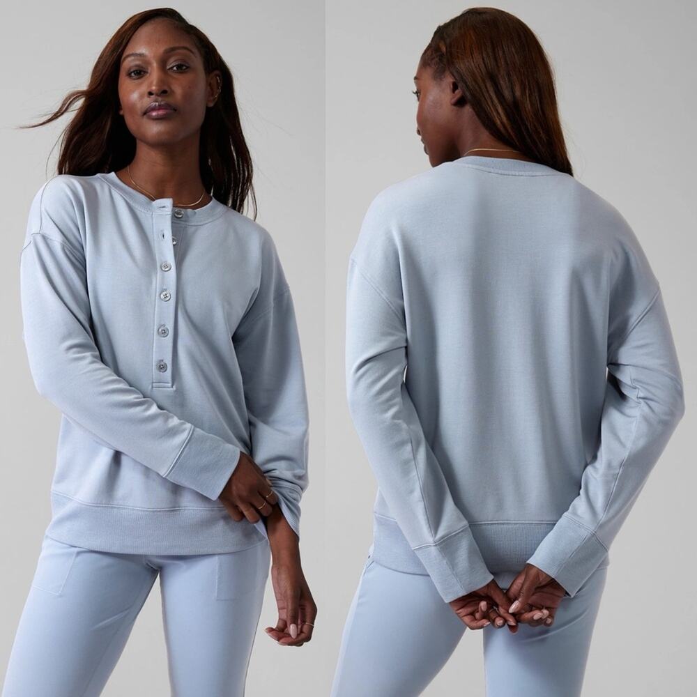 Athleta Balance Henley Sweatshirt size Large